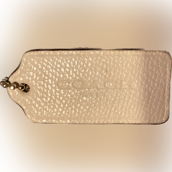 COACH Grained Leather Key Fob Bag Charm Keychain Hang Tag - Picture 4 of 4